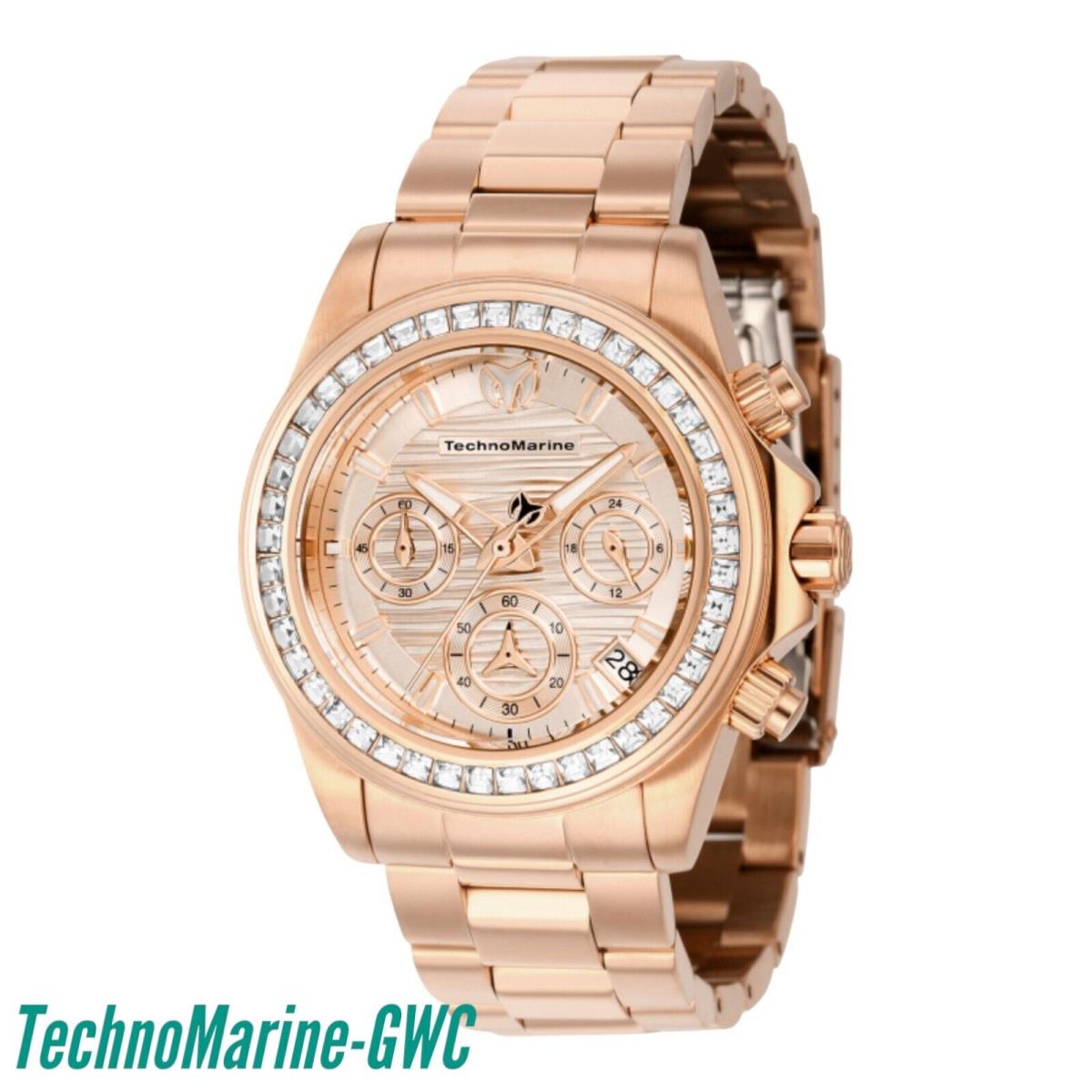 Technomarine Women`s TM-222015 Manta Ray 38mm with Stones - Dial: Rose Gold, Band: Rose-Gold