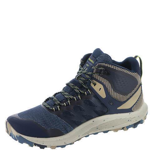 Mens Merrell Nova 3 Mid Waterproof Navy Fabric Shoes