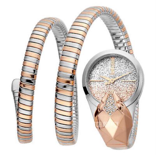 Just Cavalli Women`s Glam Snake Multicolor Dial Watch - JC1L114M0075