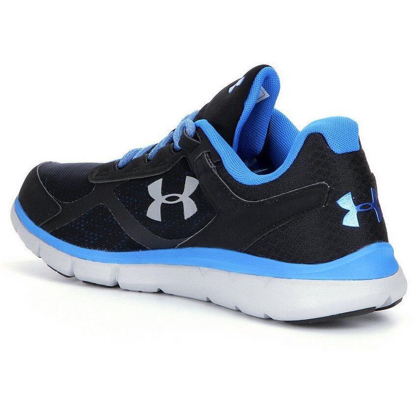 Under Armour Men`s Shoe Black Blue Micro G Velocity Reflective Night Sz 9