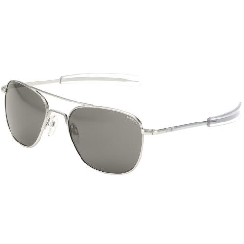 Randolph AF135 Aviator Matte Chrome w/ Gray 58mm Glass Lenses Sunglasses