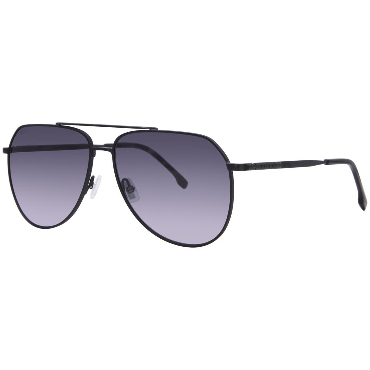 Hugo Boss 1447/S 0031I Sunglasses Men`s Matte Black/grey Gradient Pilot 61mm - Frame: Black, Lens: Gray