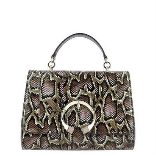 Jimmy Choo Women`s Madeline Snake Print Calf Leather Top Handle Bag
