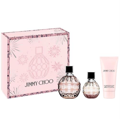 Jimmy Choo Gift Set Edp Perfume 3.3 oz + Edp 1.3 oz + Body Lotion For Women