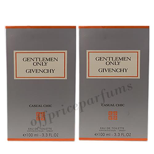 2 Pack Givenchy Gentlemen Only Casual Chic by Givenchy For Men 3.3 OZ Edt Spray