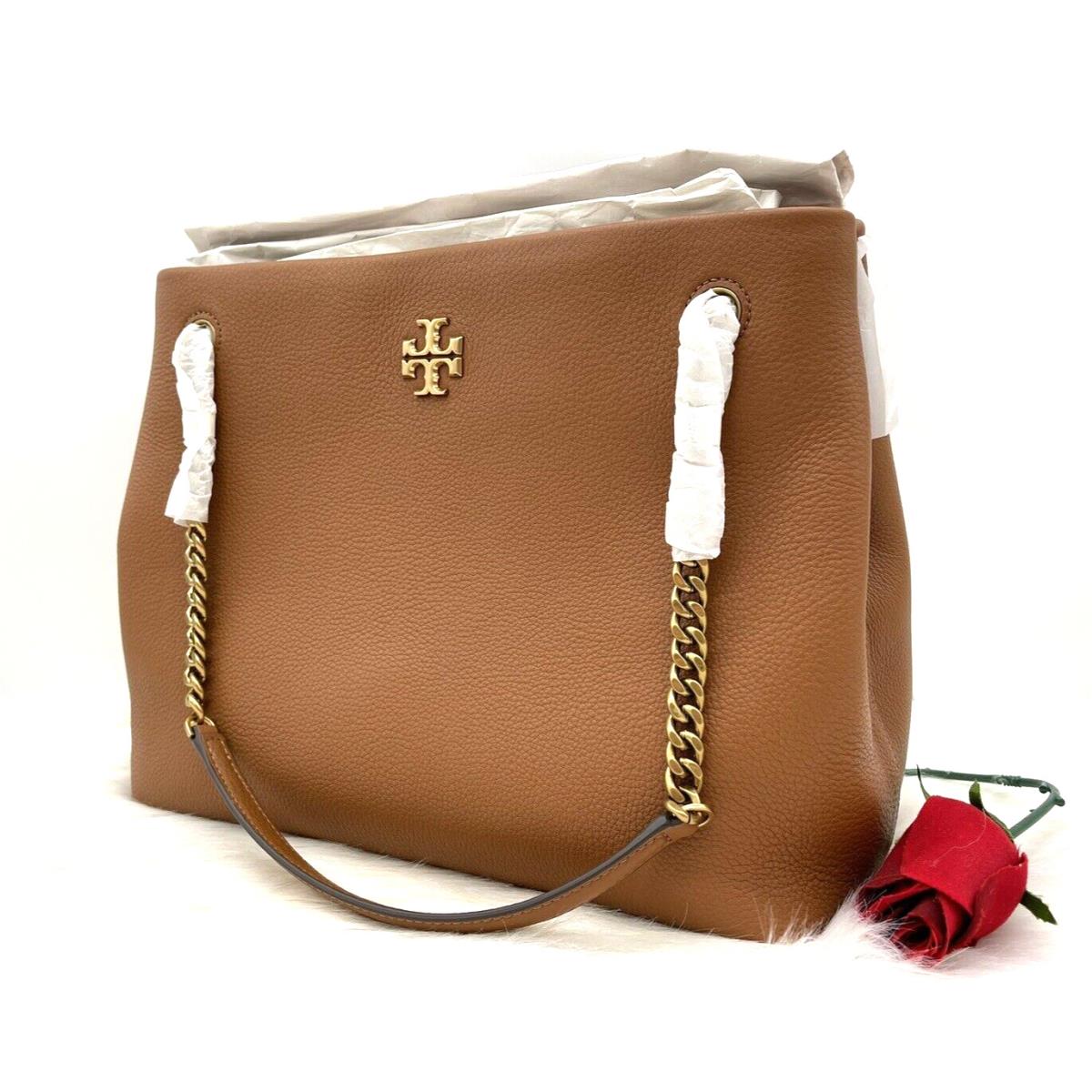 Tory Burch Kira Pebbled Leather Tote Shopper Bag In Light Umber