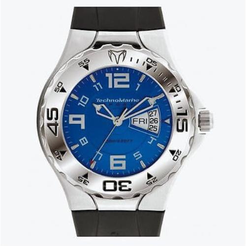 Condition Technomarine TM Day-date TMD01 Blue Watch Rare Hard TO Find