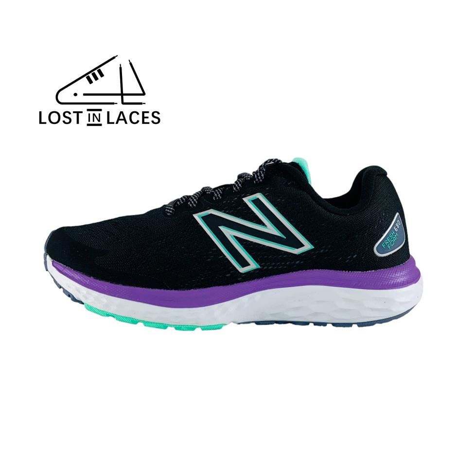 New Balance Fresh Foam 680v7 Black White Purple New Running Shoes Women Sizes