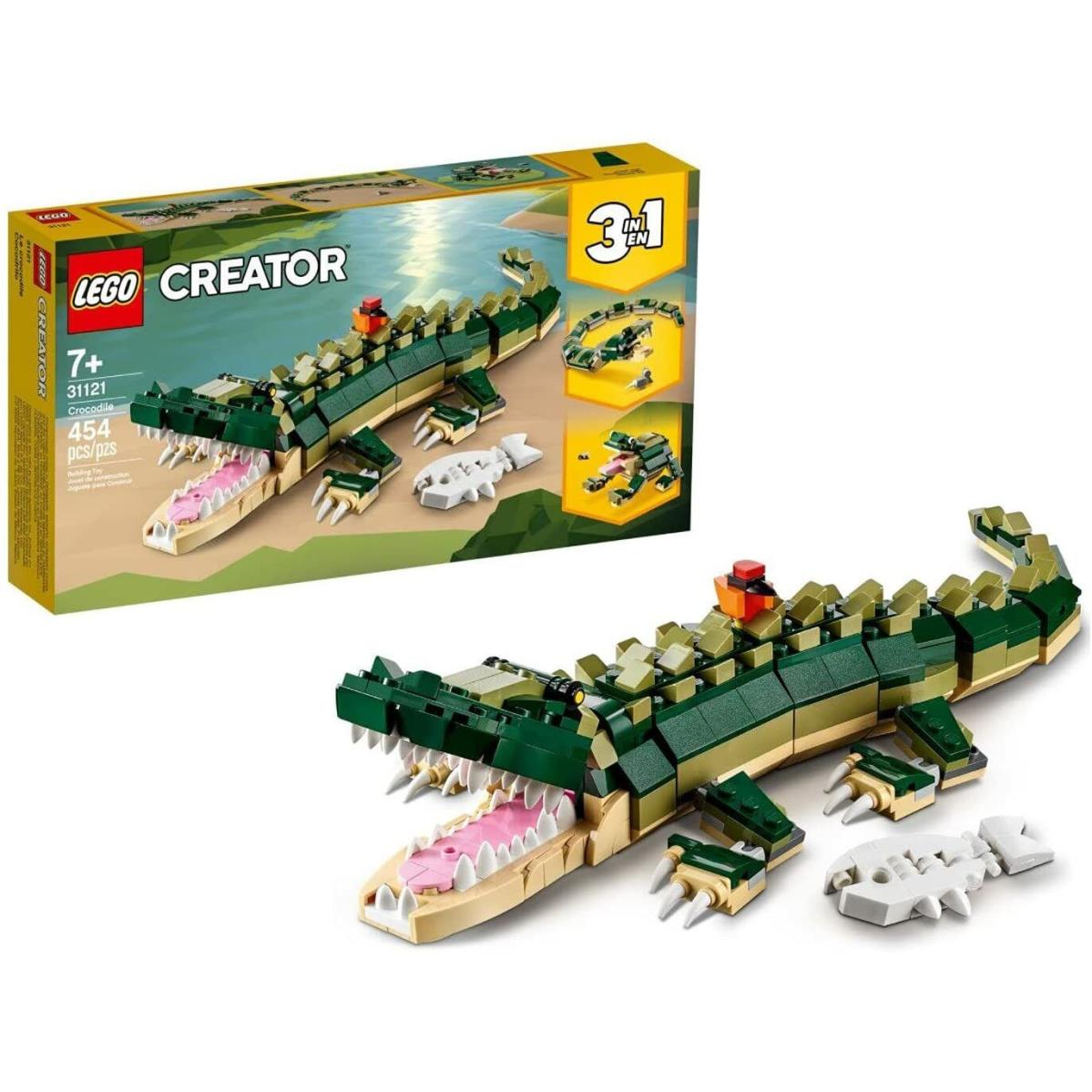 Lego Creator 3in1 Crocodile 31121 Wild Animal Playset 454 Pieces