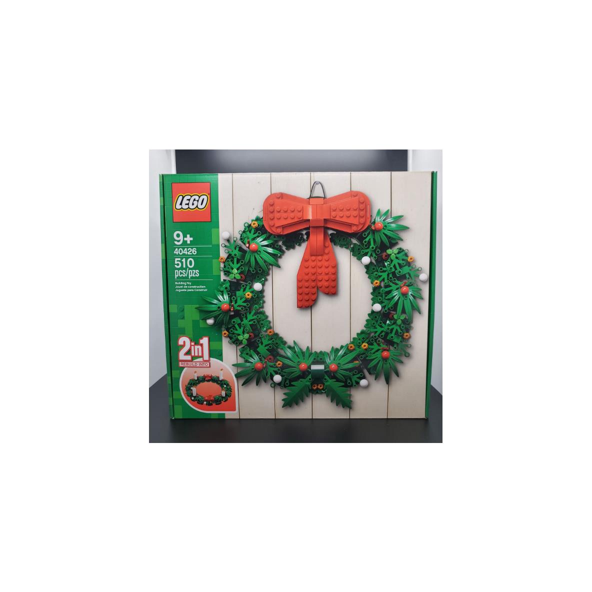 Lego Christmas Wreath 2-in-1 510 Pieces Set 40426 Building Kit Holiday Gift