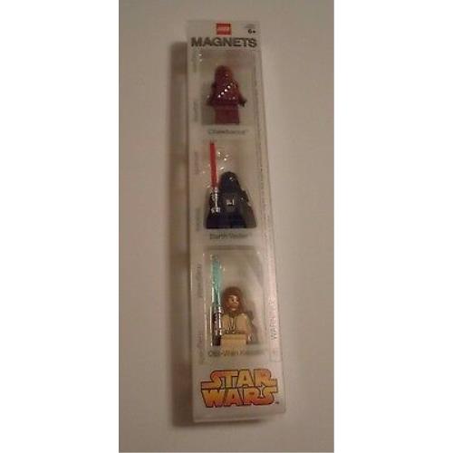 Lego Star Wars Minifig Magnet Set M229 Chewbacca Darth Vader Obi-wan Kenobi