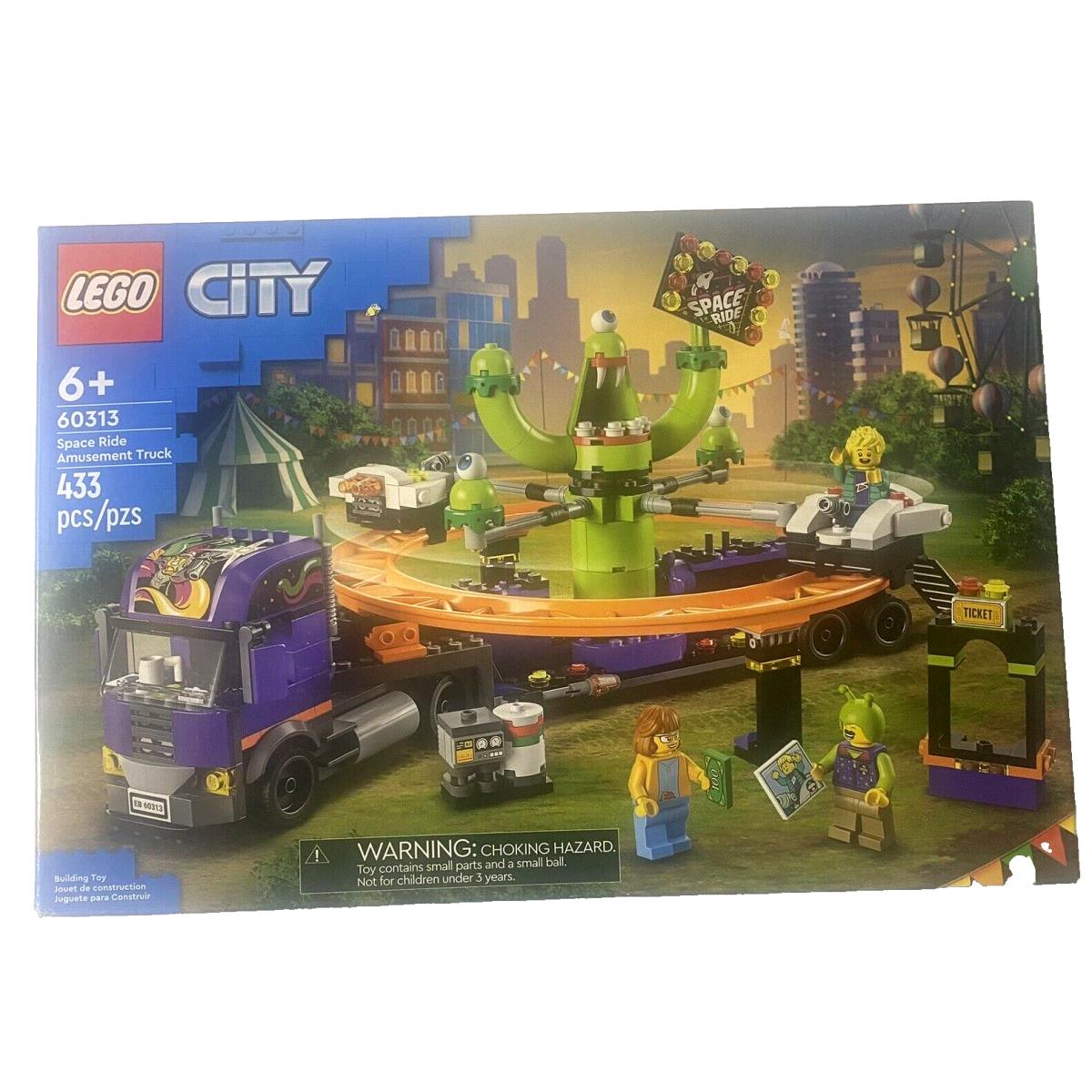 Lego City 60313 Space Ride Amusement Truck Trailer Minifigures Alien Roller Coas