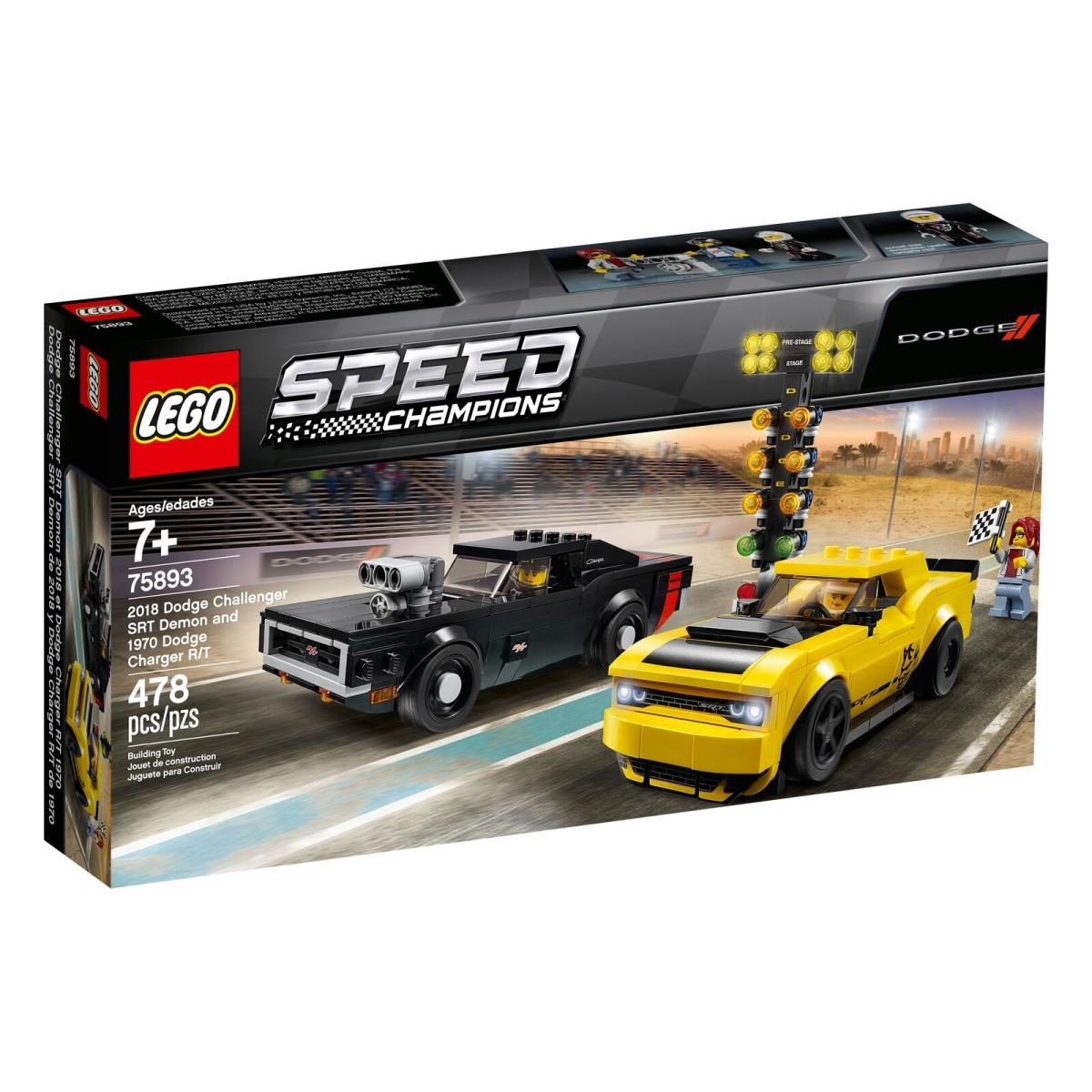 Lego Speed Champions 2018 Dodge Challenger Srt Demon and 1970 Dodge 75893