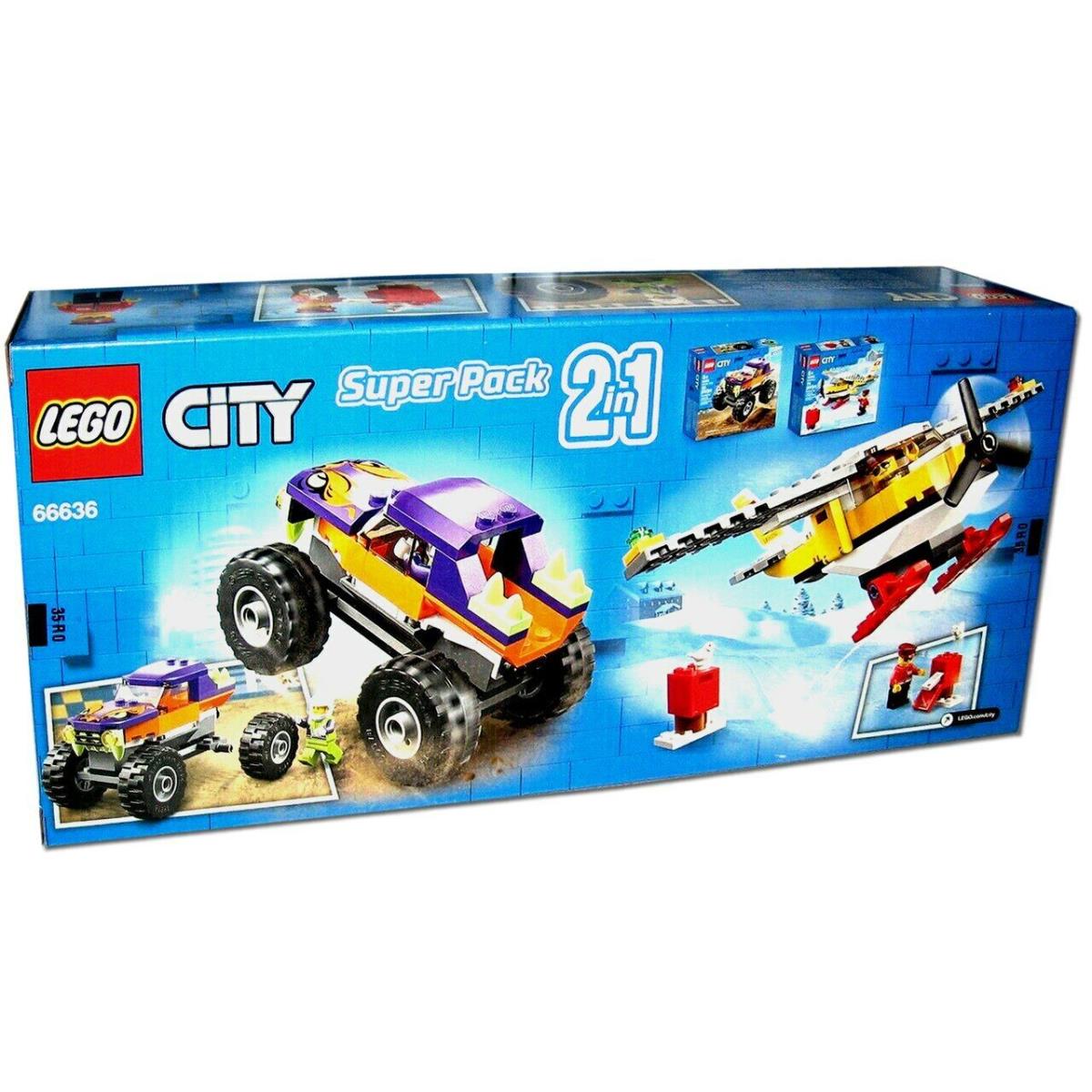 Lego City Super Pack 2-in-1 66636 Buiding Toy For Kids Truck Plane 129 Pieces