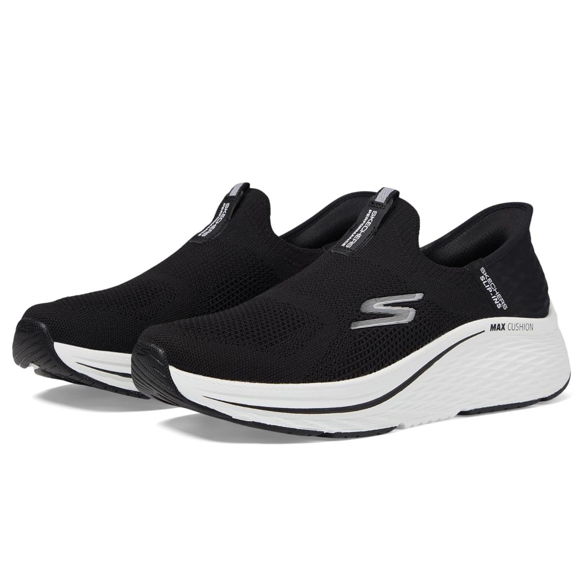 Woman`s Shoes Skechers Max Cushioning Elite 2.0 Eternal Hands Free Slip-ins Black/White