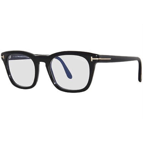 Tom Ford TF5870-B 001 Eyeglasses Men`s Shiny Black Full Rim Square Shape 50mm