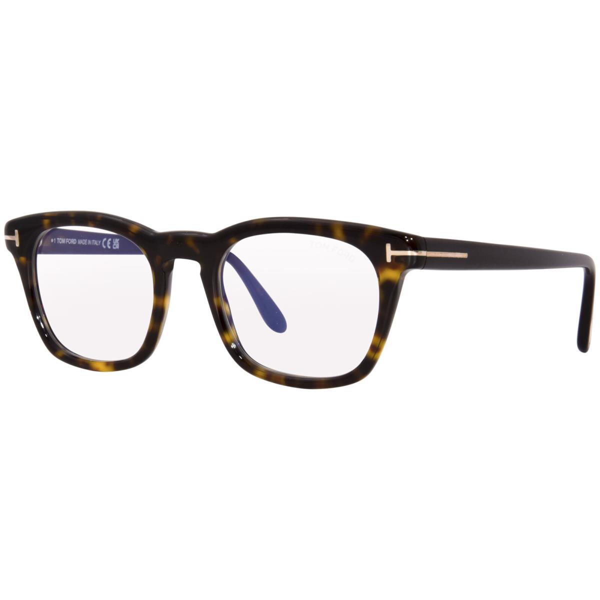 Tom Ford TF5870-B 052 Eyeglasses Men`s Dark Havana Full Rim Square Shape 50mm