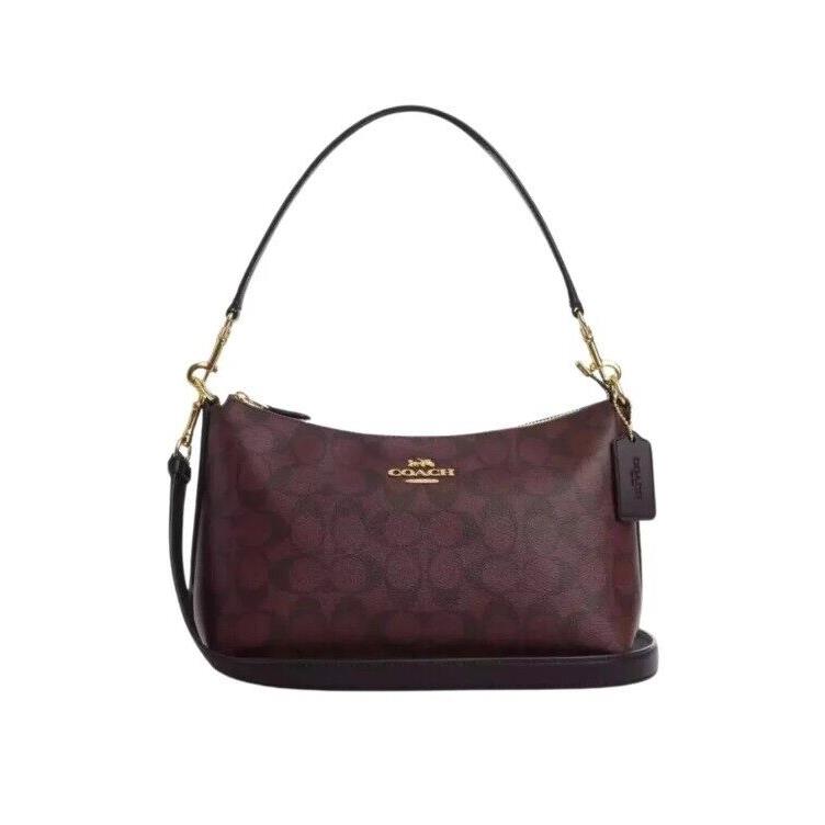 Coach Clara Signature Shoulder Crossbody Bag - Oxblood Color Multi - CF377