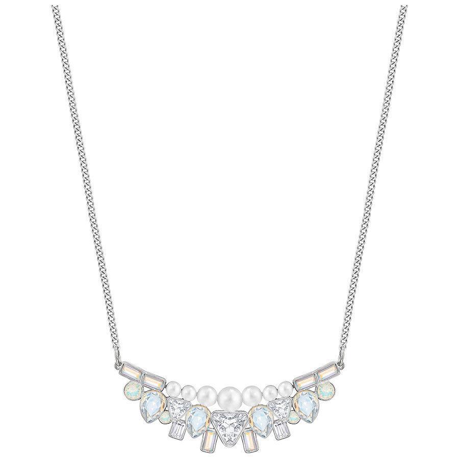 Swarovski Palladium Plate Festivity Small Crystal Pearl Necklace 5226203