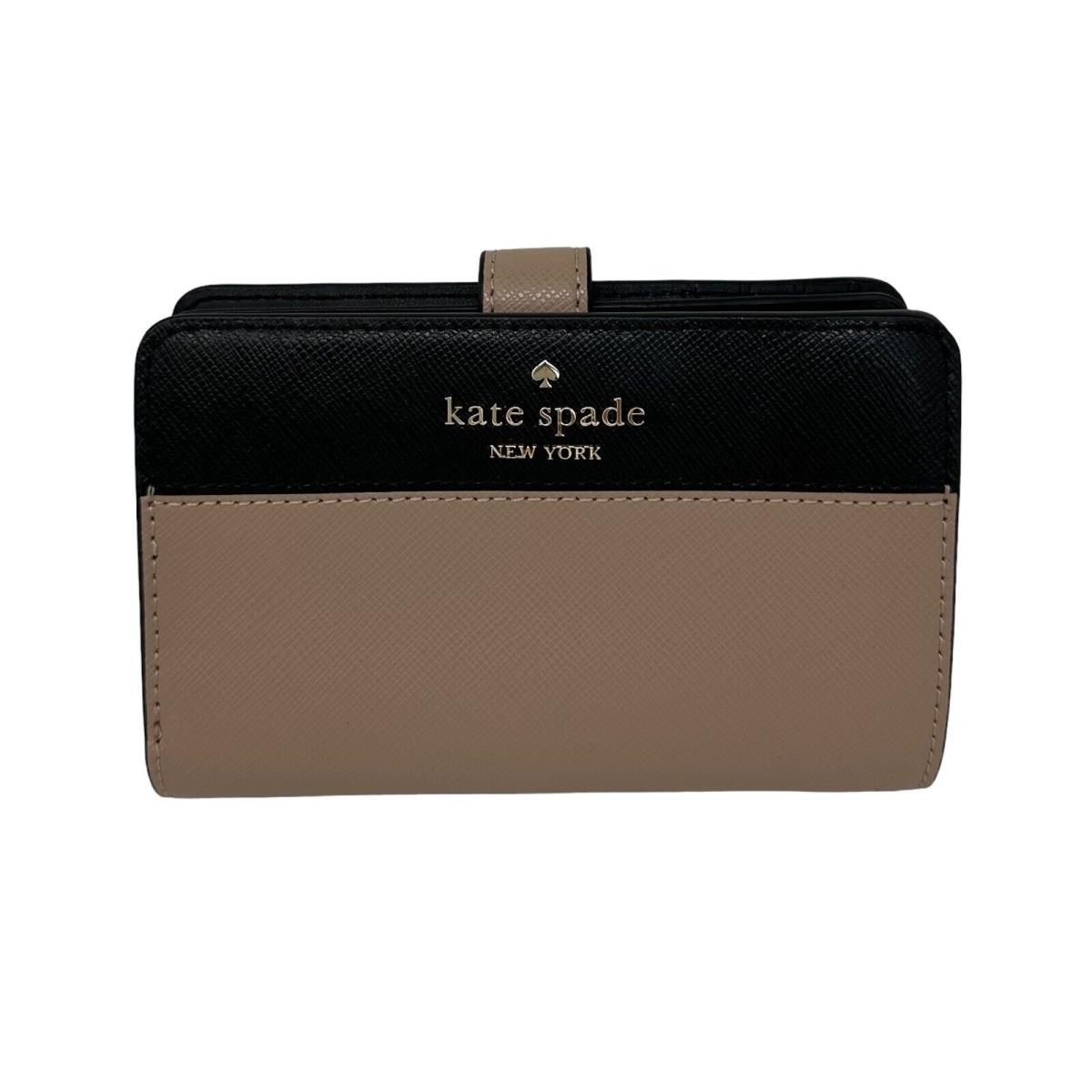 Kate Spade Madison Leather Medium Compact Bifold Wallet Toasted Hazelnut KC511