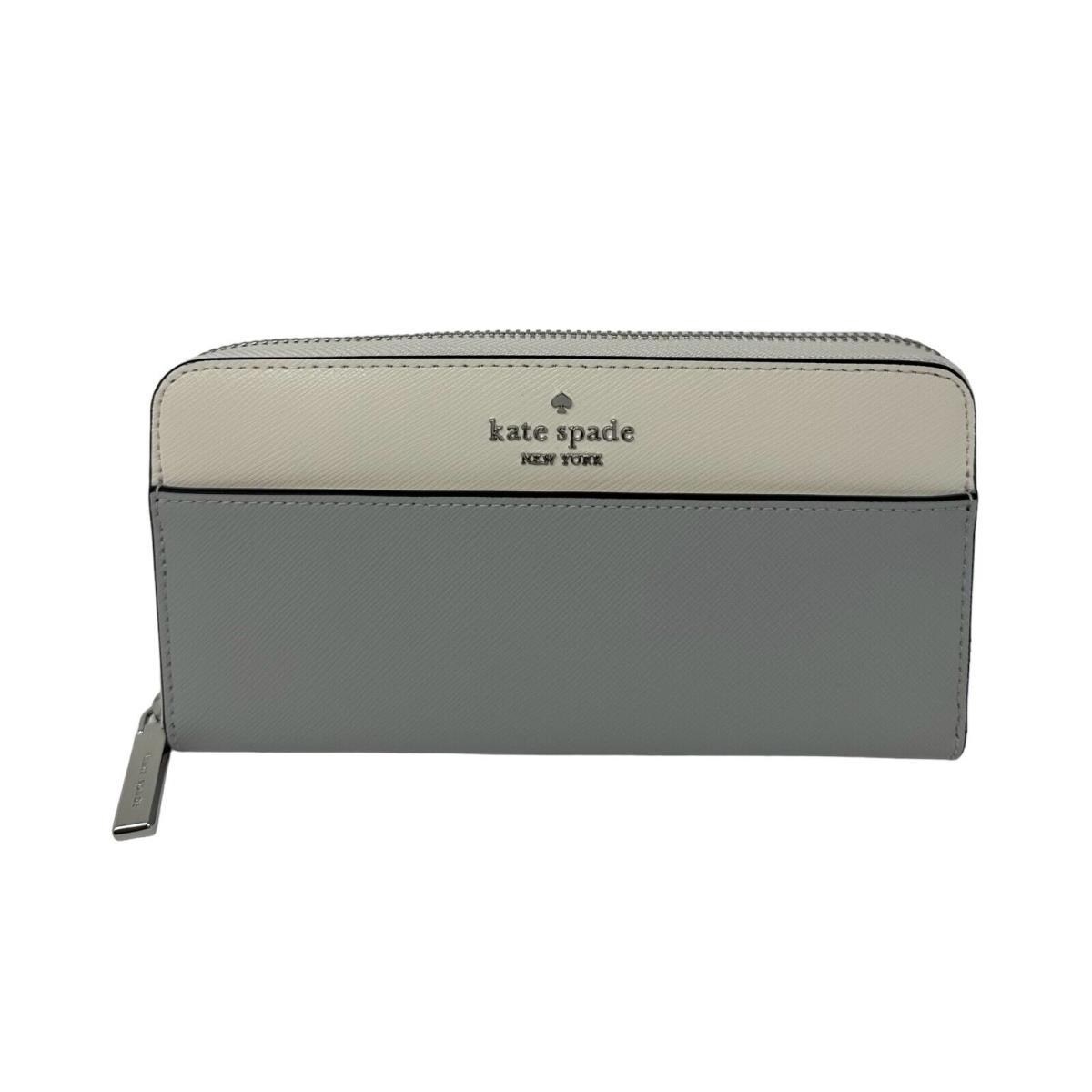 Kate Spade Madison Large Continental Zip Around Grey Leather Wallet KC509