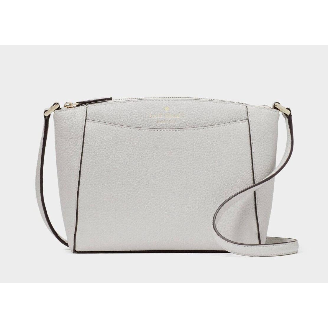 New Kate Spade Monica Pebbled Leather Crossbody Quill Grey with Dust Bag