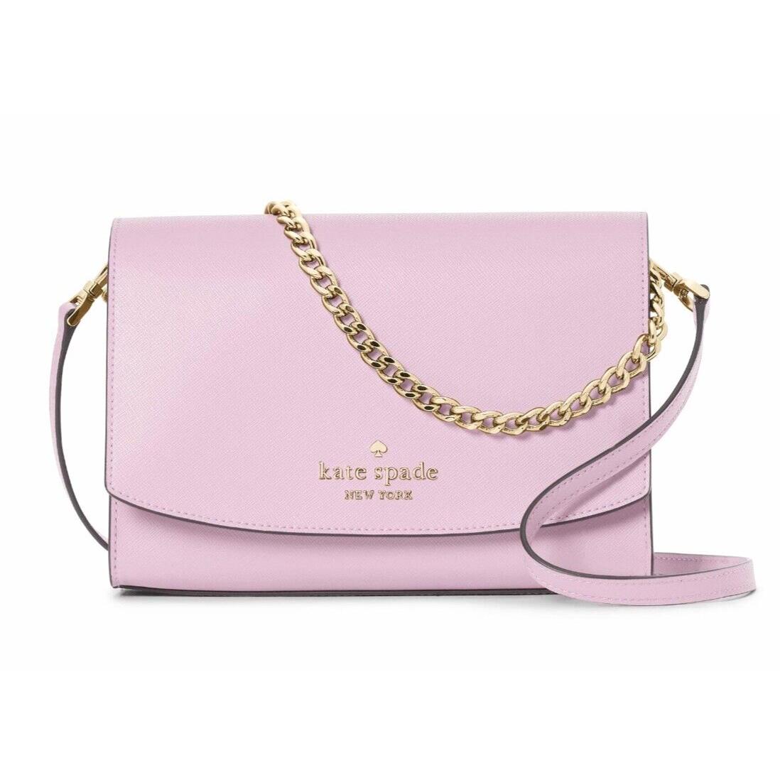 New Kate Spade Carson Saffiano Leather Convertible Crossbody Bag Quartz Pink