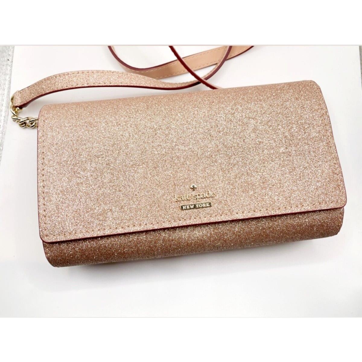 Kate Spade New York Womens Rose Gold Glitter Burgress Court Corin