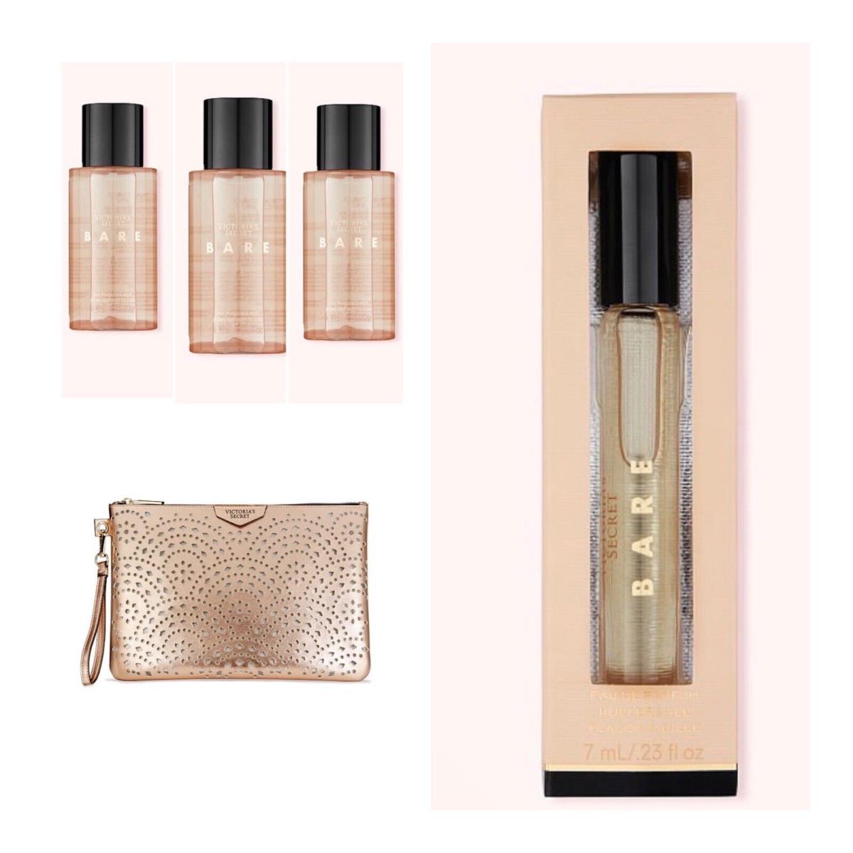 Victoria s Secret Bare Eau de Parfum Rollerball /fragrance Mist 3 /vs Clutch