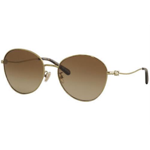 Coach Women`s HC7097B HC/7097/B 900513 Shiny Light Gold Round Sunglasses 59mm