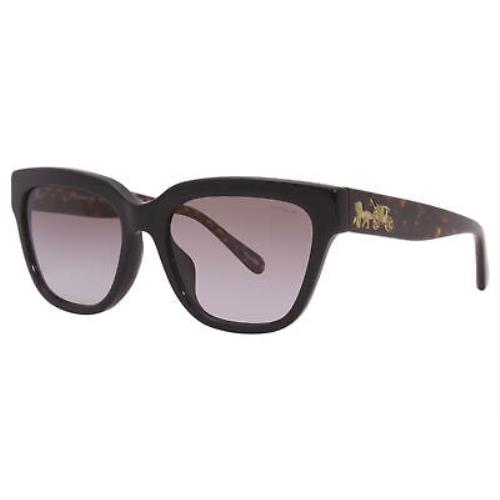 Coach L1021 HC-8242B 50028E Sunglasses Women`s Black/green Gradient Lenses 55mm