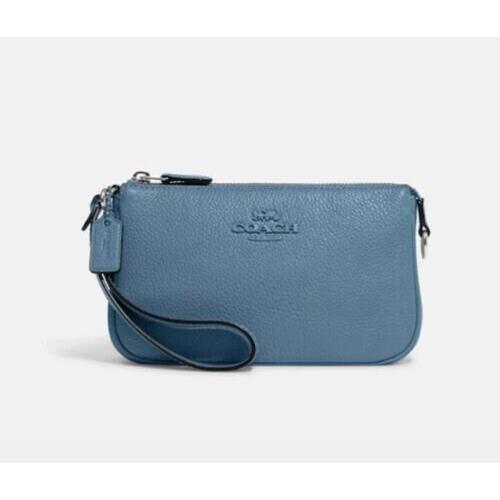 Coach Tonal Hardware Nolita 19 Wristlet Clutch Purse Pacific Blue