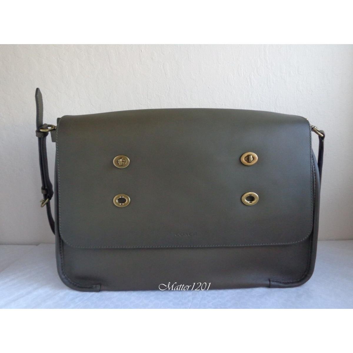 Coach 70861 Men`s Legacy Leather Large Messenger Bag Dark Olive