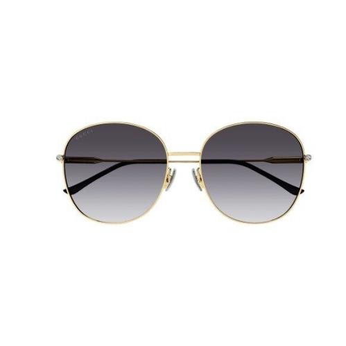 Gucci GG 1416SK 001 Gold/grey Round Oversized Women`s Sunglasses