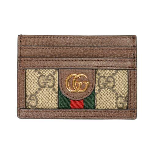 Gucci Leather Trimmed Ophidia GG Card Case