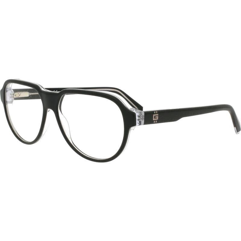 Guess GU50090 005 Black Aviator Style Plastic Optical Eyeglasses Frame 56-14-145