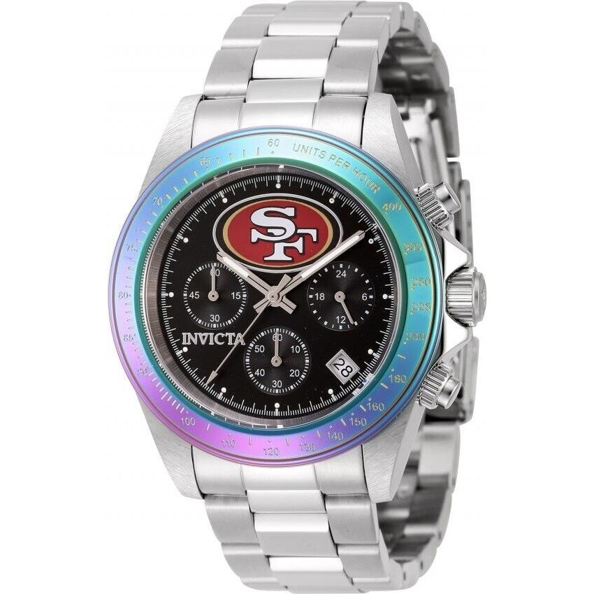 Invicta Nfl San Francisco 49ers Black Dial Chronograph Quartz Men`s Steel Watch