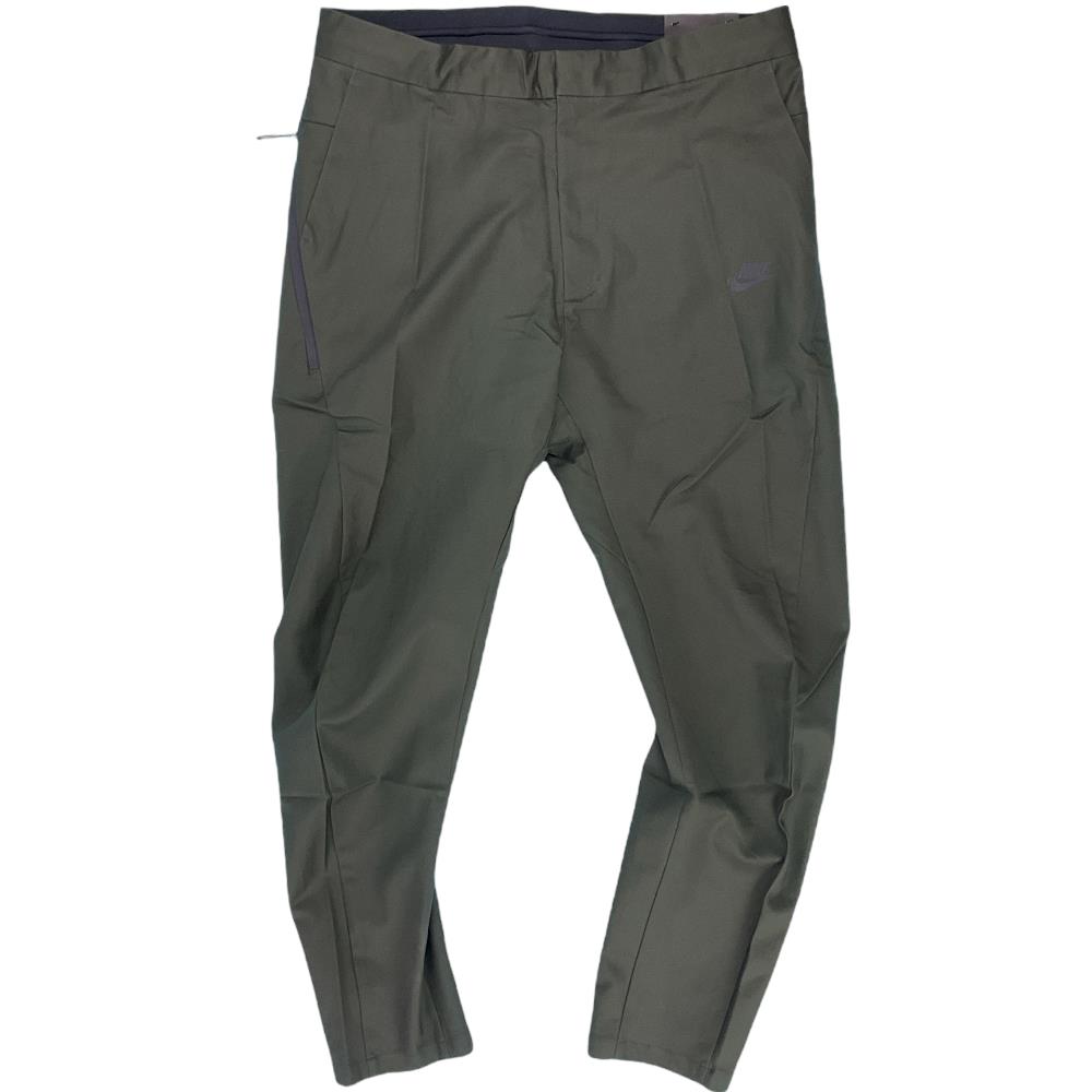 Nike Mens Olive Green Sportswear Tech Bonded Woven Tapered Fit Pants Size 36