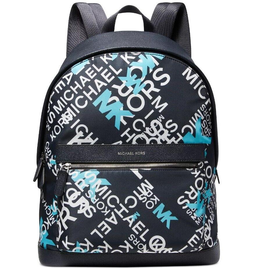 Michael Kors Men`s Scatter-logo Print Hudson Backpack Amazing Savings - Blue