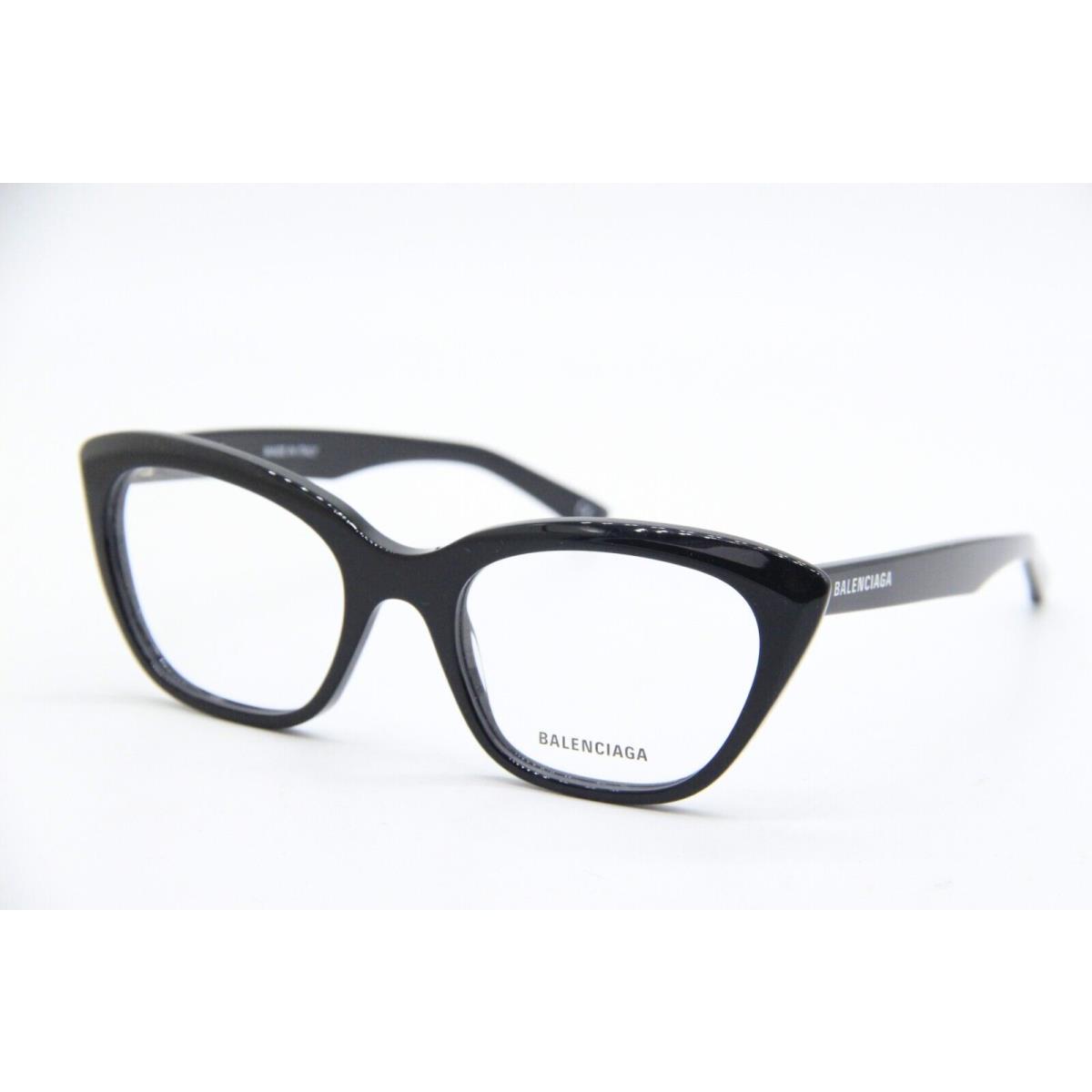 Balenciaga BB 0219O 001 Black White Frames Eyeglasses 51-19