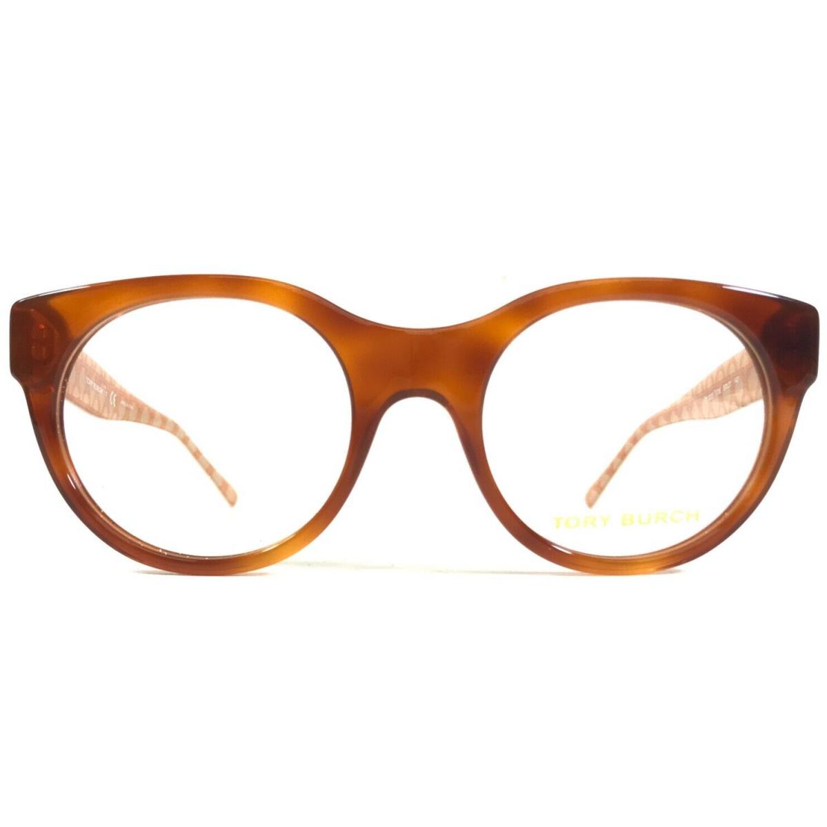 Tory Burch Eyeglasses Frames TY 2085 1736 Orange Tortoise Ivory Round 50-20-140