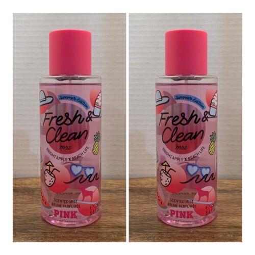 2 Victoria`s Secret Pink Summer Edition Fresh Clean Scented Mist 8.4 Fl.oz
