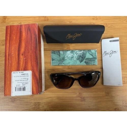 New-womens Maui Jim Lotus Sunglasses HS827-01 Chocolate Fade Frame