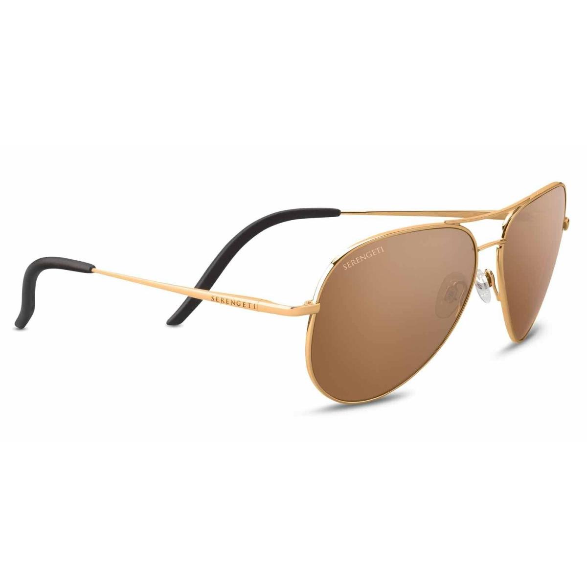 Serengeti Carrara Polarized Sunglasses Shiny Gold -Polar Drivers Gold
