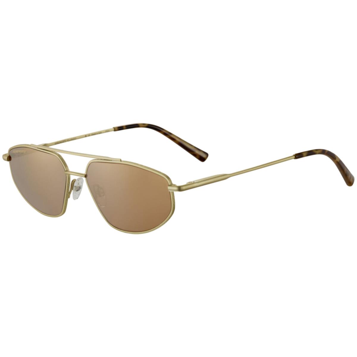 Serengeti Marlon Polarized Photochromic Men`s Geometric Aviator Sunglasses Italy Matte Light Gold-Tone/Drivers Gold (SS539001)