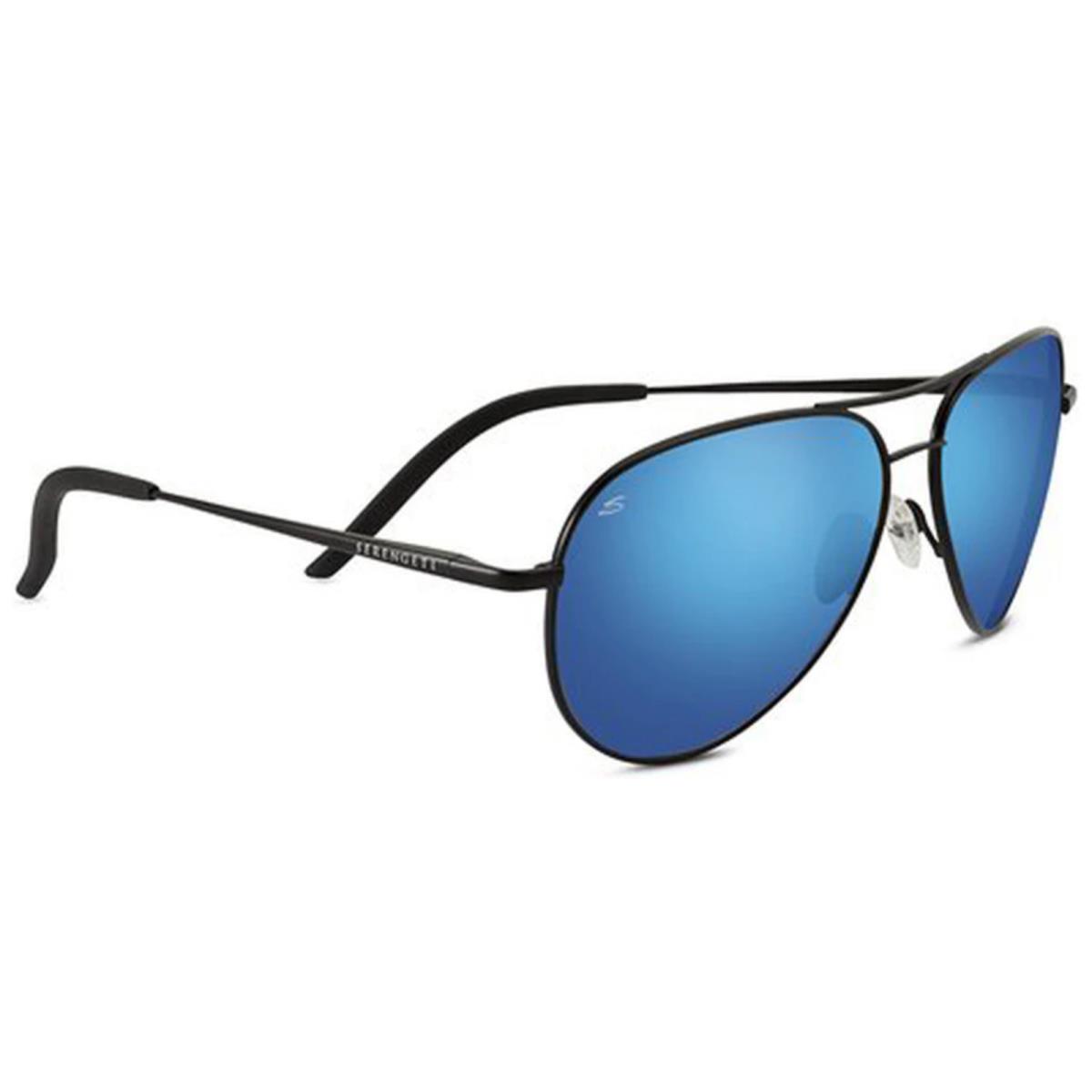 Serengeti Carrara 8295 Sunglasses- Satin Black Polarized 555nm Blue