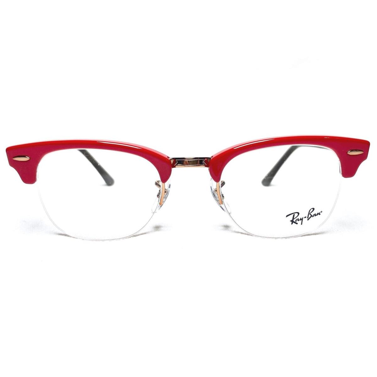 Ray Ban Clubmaster RB4354V 5904 Unisex Red Half Rim Eyeglasses Frames 49/22 - Red, Frame: Red, Manufacturer: