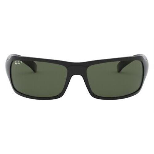 Ray-ban 0RB4075 Sunglasses Men Black Rectangle 61mm - Frame: Black, Lens: Green, Model: Black