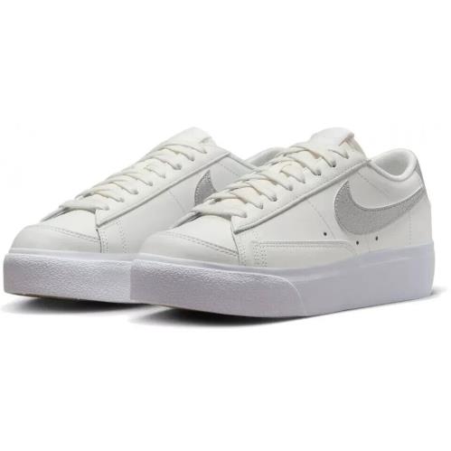 Nike Blazer Low Platform Ess Mens Size 8.5 Shoes DQ7571 101 White Silver - Multicolor