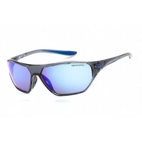 Nike Aero Drift M DQ0997 021 Sunglasses Grey Frame Blue Mirror Lenses 65mm